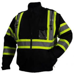 Empire Riot High-Visibility Safety Work Jacket Removable Hood Black/Neon Medium